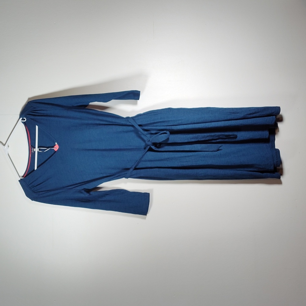 NWT Joules Ariella blue cotton‎ tie-waist t-shirt dress 8